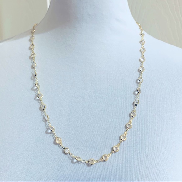 Clear Glass Rosary Chain Necklace - Picture 3 of 8